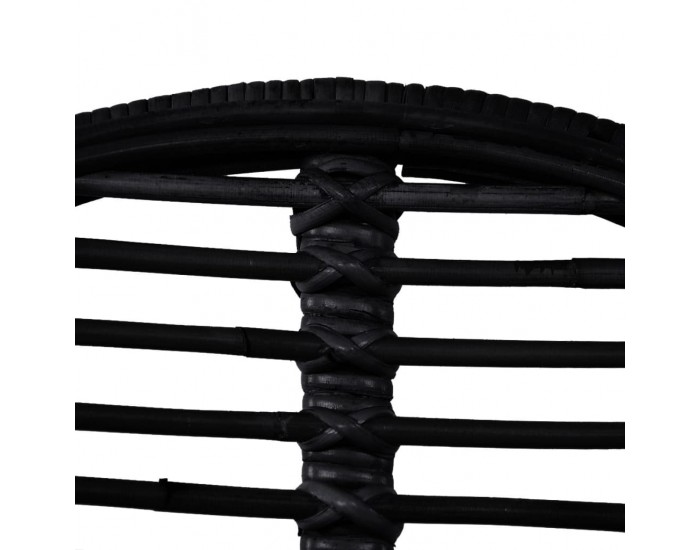 Sonata H Трапезни столове, 4 бр, черни, естествен ратан