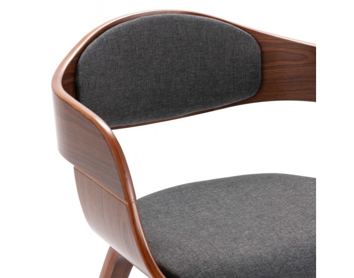 Sonata H Трапезни столове, 4 бр, извито дърво и сив текстил