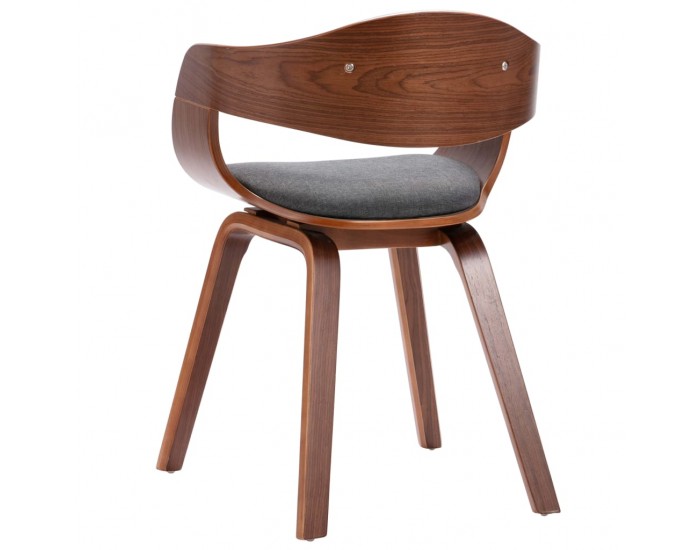 Sonata H Трапезни столове, 4 бр, извито дърво и сив текстил