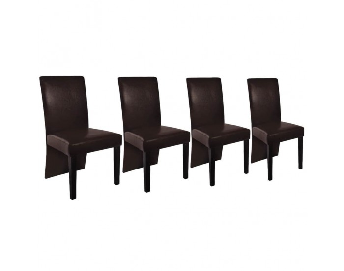 Sonata H Трапезни столове, 4 бр, тъмнокафяви, изкуствена кожа