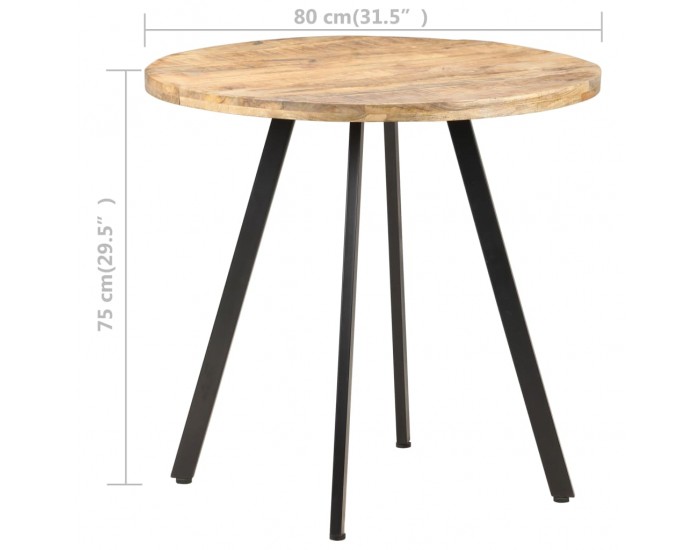 Sonata H Трапезна маса, 80 cм, грубо мангово дърво