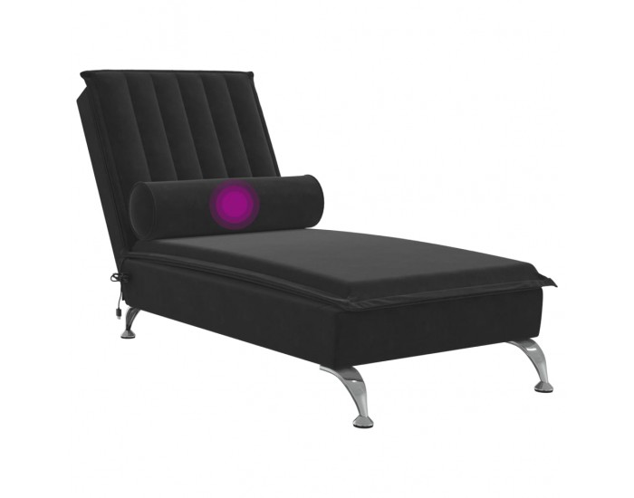 Sonata H Масажна кушетка с болстер, черна, кадифе