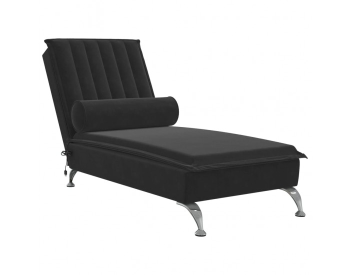 Sonata H Масажна кушетка с болстер, черна, кадифе