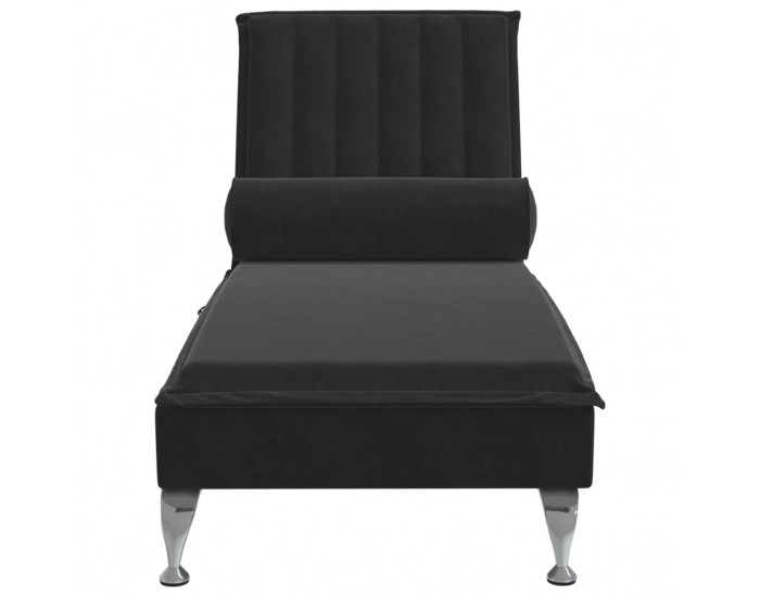 Sonata H Масажна кушетка с болстер, черна, кадифе