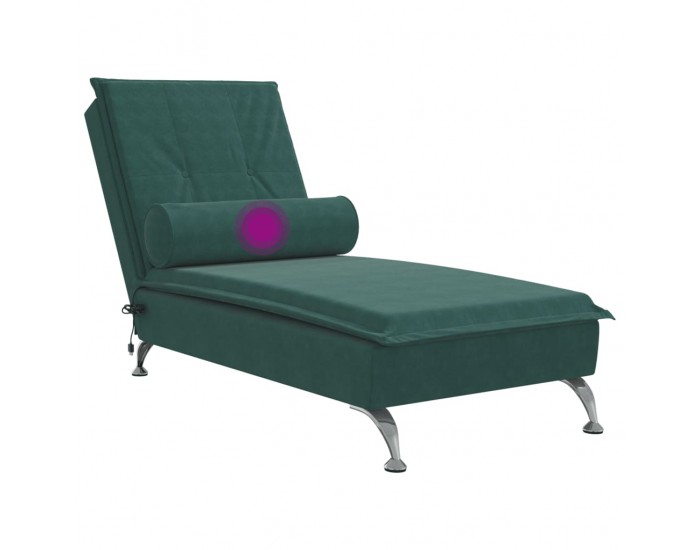 Sonata H Масажна кушетка с болстер, тъмнозелена, кадифе Sonata H Масажна кушетка с болстер, тъмнозелена, кадифе