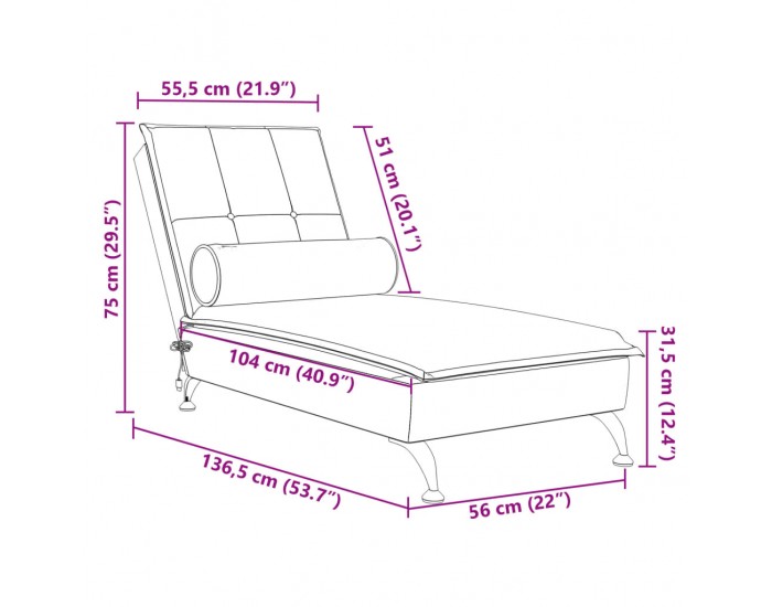 Sonata H Масажна кушетка с болстер, тъмнозелена, кадифе Sonata H Масажна кушетка с болстер, тъмнозелена, кадифе