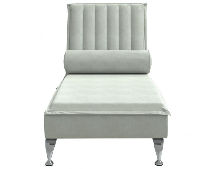 Sonata H Масажна кушетка с болстер, светлосива, кадифе