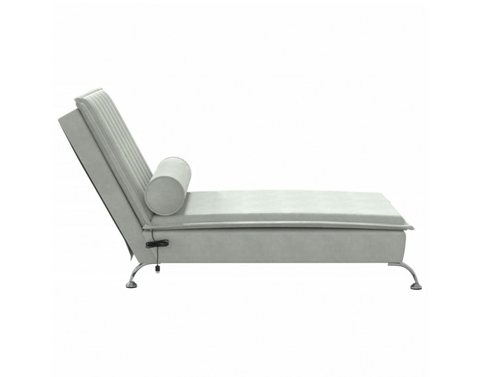 Sonata H Масажна кушетка с болстер, светлосива, кадифе