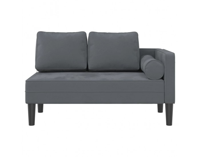 Sonata H Кушетка с възглавници, тъмносива, кадифе