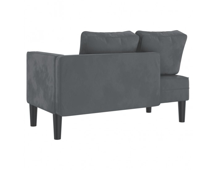 Sonata H Кушетка с възглавници, тъмносива, кадифе