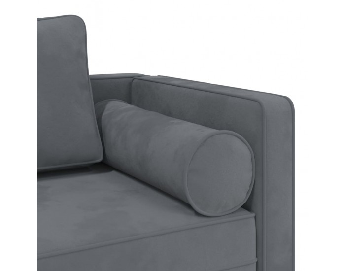 Sonata H Кушетка с възглавници, тъмносива, кадифе