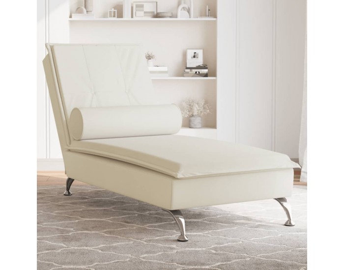 Sonata H Масажна кушетка с болстер, кремава, кадифе