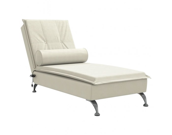 Sonata H Масажна кушетка с болстер, кремава, кадифе