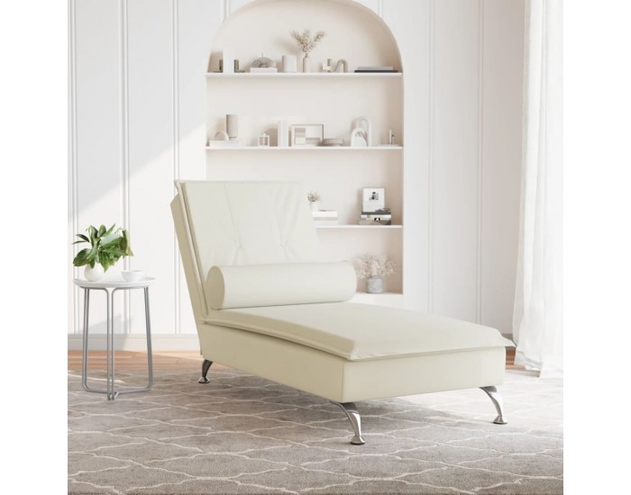 Sonata H Масажна кушетка с болстер, кремава, кадифе