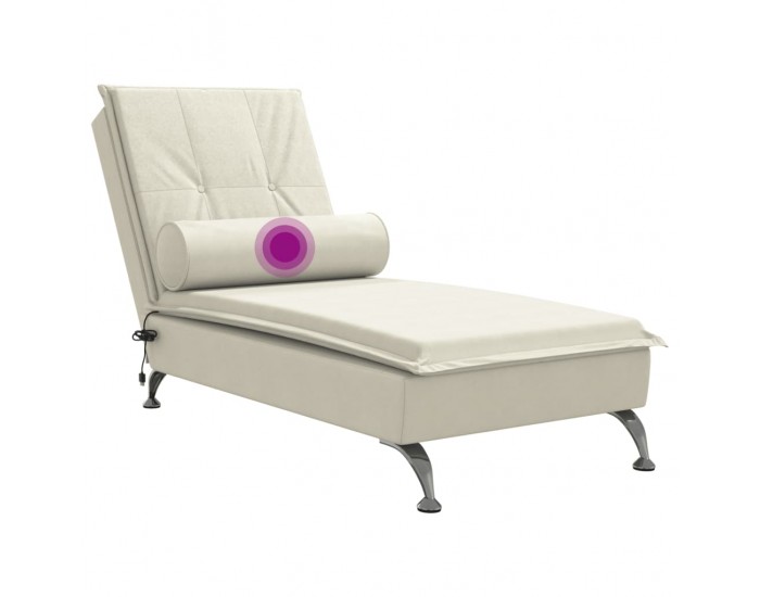 Sonata H Масажна кушетка с болстер, кремава, кадифе