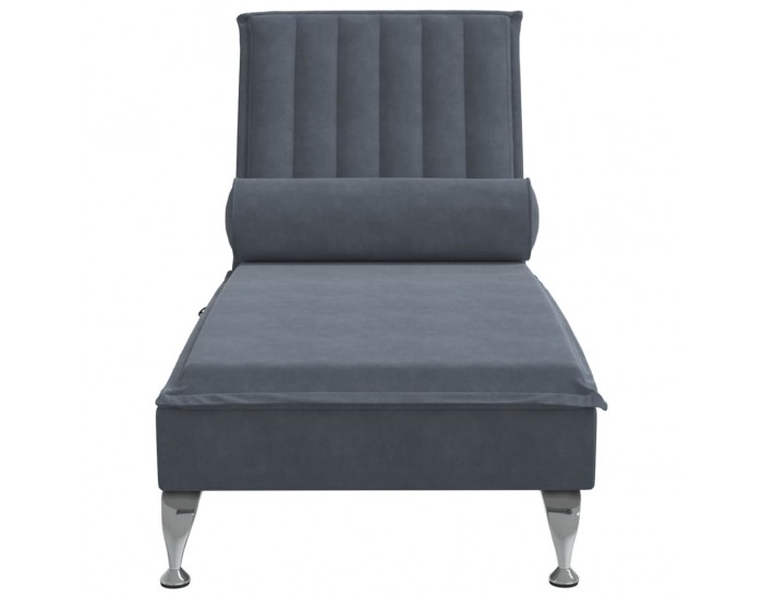 Sonata H Масажна кушетка с болстер, тъмносива, кадифе Sonata H Масажна кушетка с болстер, тъмносива, кадифе