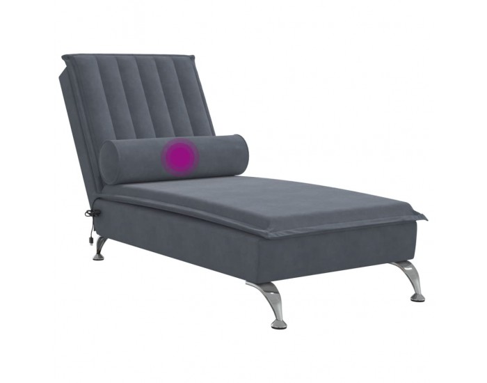 Sonata H Масажна кушетка с болстер, тъмносива, кадифе Sonata H Масажна кушетка с болстер, тъмносива, кадифе