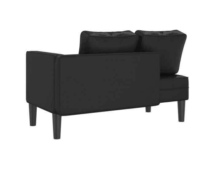 Sonata H Кушетка с възглавници, черна, изкуствена кожа