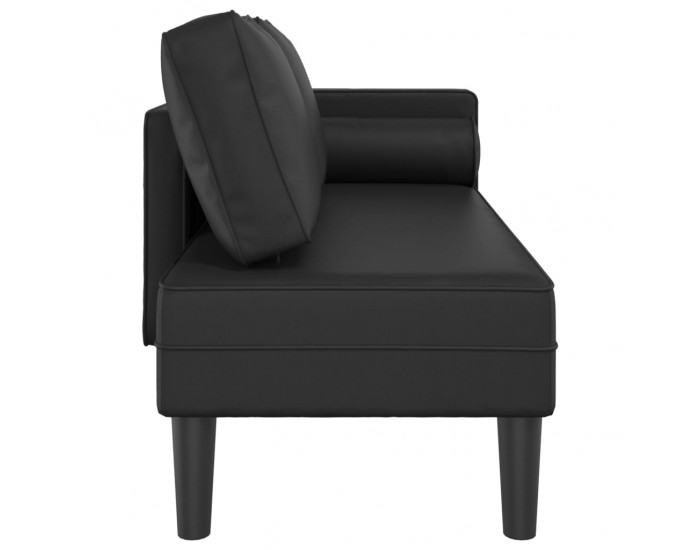 Sonata H Кушетка с възглавници, черна, изкуствена кожа