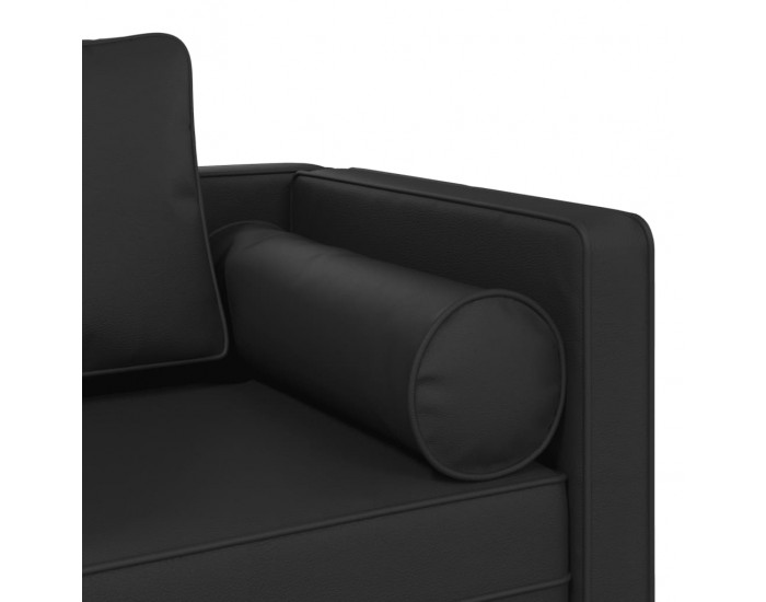 Sonata H Кушетка с възглавници, черна, изкуствена кожа