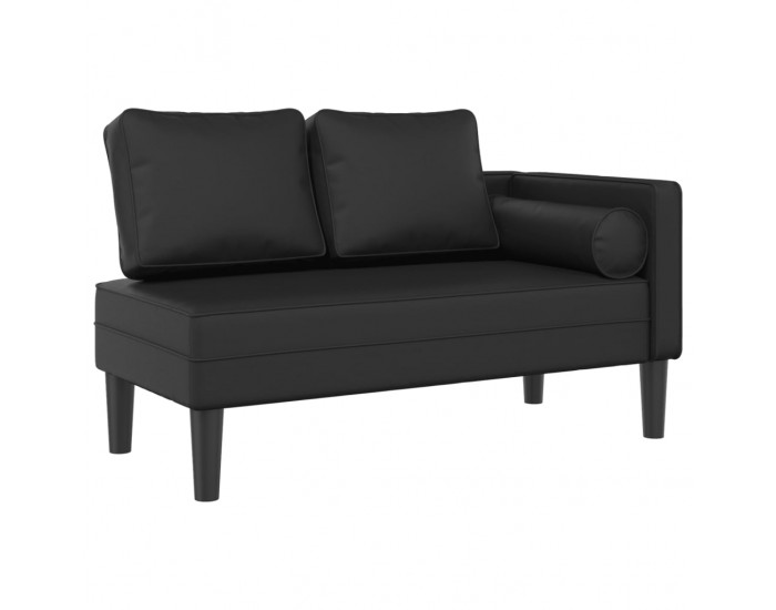 Sonata H Кушетка с възглавници, черна, изкуствена кожа