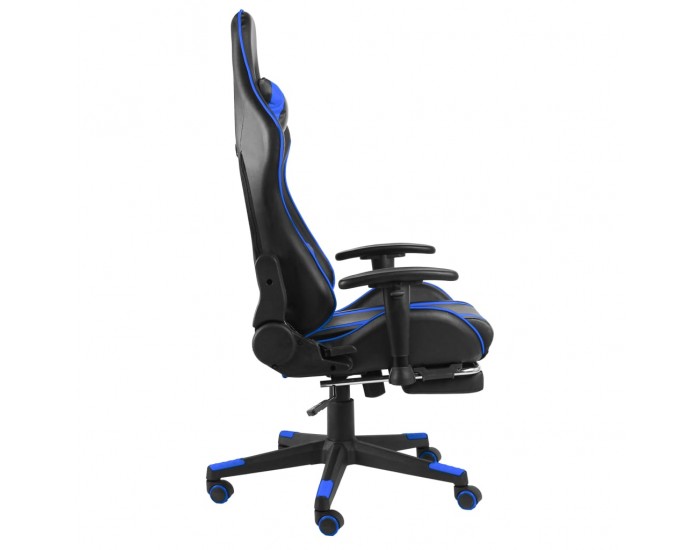 Sonata H Въртящ геймърски стол с подложка за крака, син, PVC