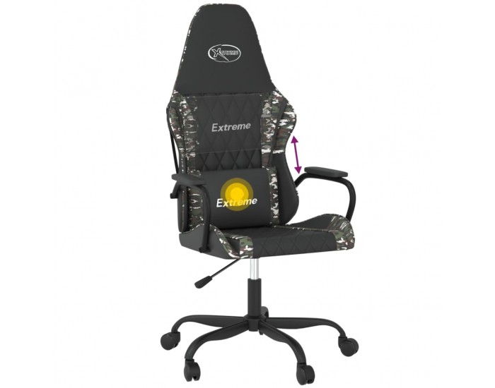 Sonata H Масажен гейминг стол, черно и камуфлаж, изкуствена кожа