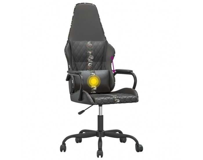 Sonata H Масажен гейминг стол, камуфлаж и черно, изкуствена кожа