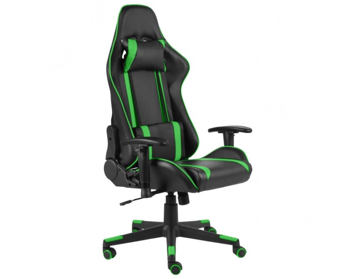 Sonata H Въртящ геймърски стол, зелен, PVC