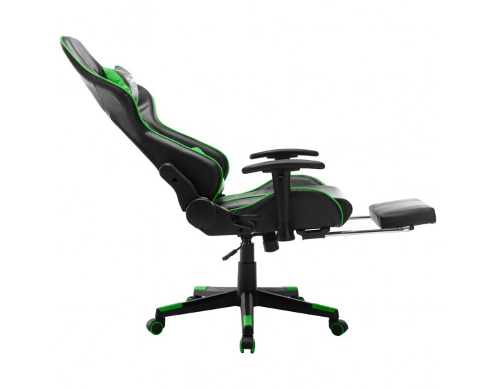 Sonata H Геймърски стол с подложка крака черно и зелено изкуствена кожа