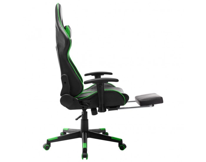 Sonata H Геймърски стол с подложка крака черно и зелено изкуствена кожа