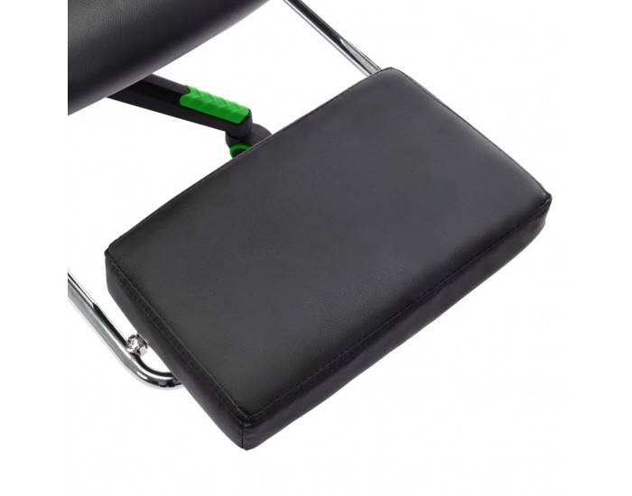 Sonata H Геймърски стол с подложка крака черно и зелено изкуствена кожа