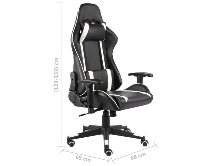 Sonata H Въртящ геймърски стол, бял, PVC