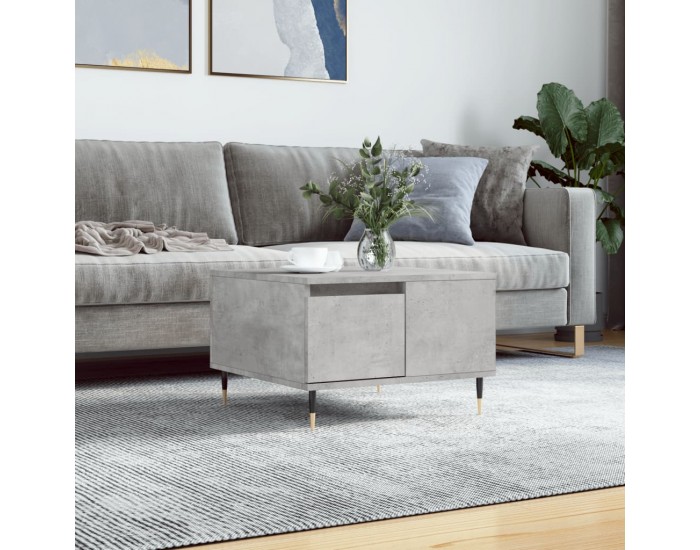 Sonata H Маса за кафе, бетонно сива, 55x55x36,5 см, инженерно дърво