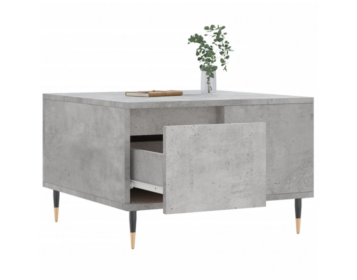 Sonata H Маса за кафе, бетонно сива, 55x55x36,5 см, инженерно дърво