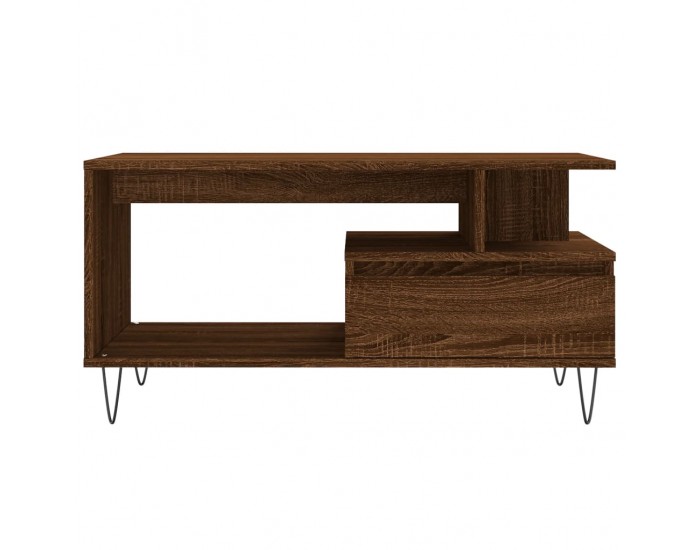 Sonata H Маса за кафе, кафяв дъб, 90x49x45 см, инженерно дърво