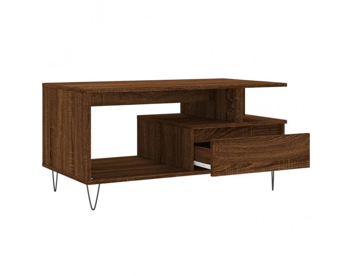 Sonata H Маса за кафе, кафяв дъб, 90x49x45 см, инженерно дърво