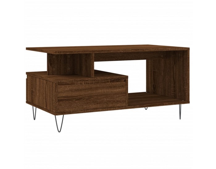 Sonata H Маса за кафе, кафяв дъб, 90x49x45 см, инженерно дърво