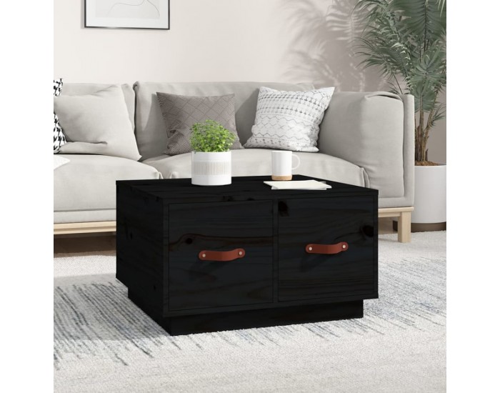 Sonata H Кафе маса, черна, 60x53x35 см, борово дърво масив