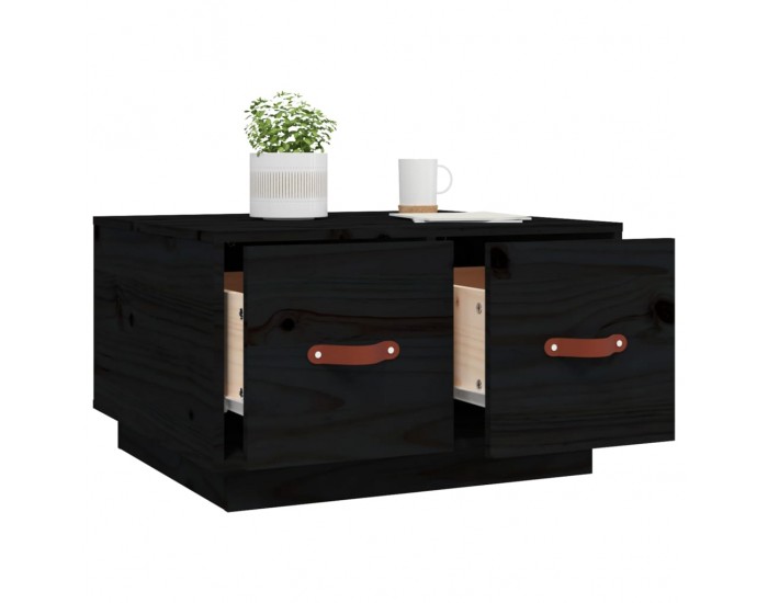Sonata H Кафе маса, черна, 60x53x35 см, борово дърво масив