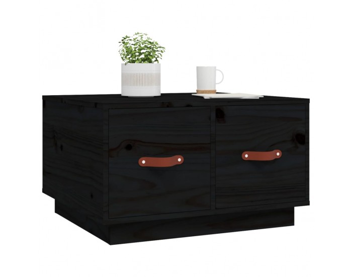 Sonata H Кафе маса, черна, 60x53x35 см, борово дърво масив