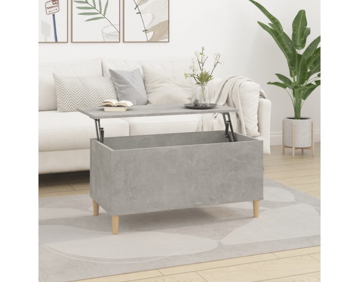 Sonata H Кафе маса, бетонно сива, 90x44,5x45 см, инженерно дърво