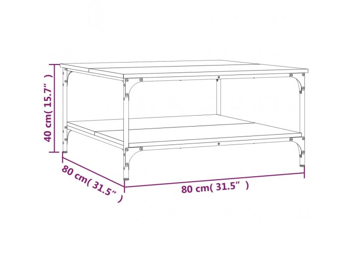 Sonata H Кафе маса, дъб сонома, 80x80x40 см, инженерно дърво