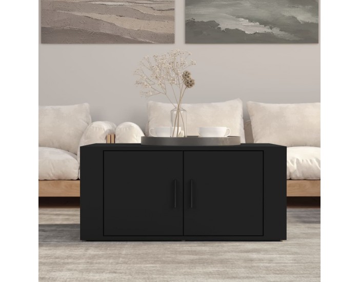 Sonata H Кафе маса, черна, 80x50x36 см, инженерно дърво