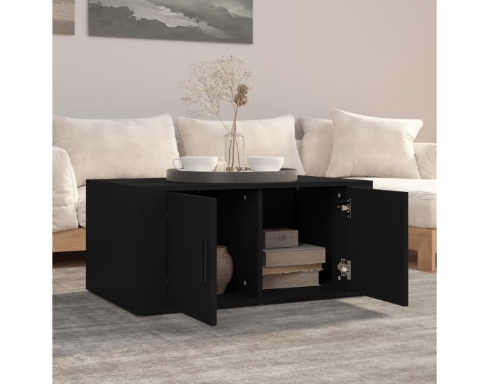 Sonata H Кафе маса, черна, 80x50x36 см, инженерно дърво