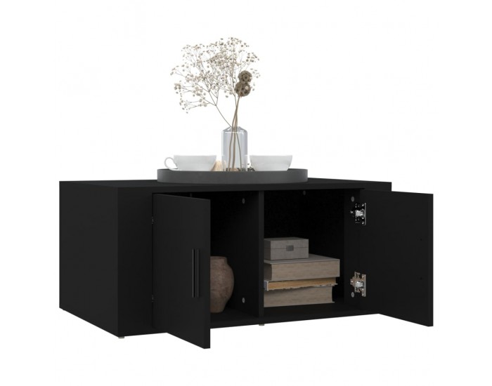 Sonata H Кафе маса, черна, 80x50x36 см, инженерно дърво