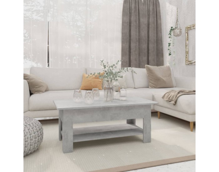 Sonata H Маса за кафе, бетонно сива, 102x55x42 см, инженерно дърво