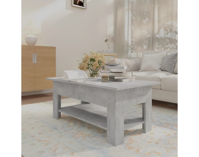 Sonata H Маса за кафе, бетонно сива, 102x55x42 см, инженерно дърво