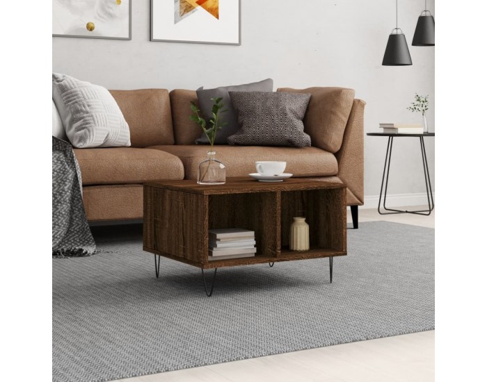 Sonata H Кафе маса, кафяв дъб, 60x50x36,5 см, инженерно дърво