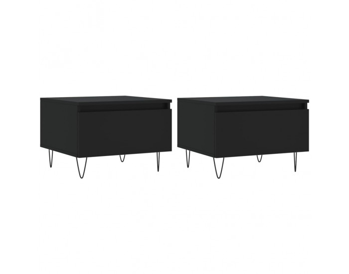 Sonata H Кафе маси, 2 бр, черни, 50x46x35 см, инженерно дърво